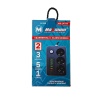 Удлинитель с заземлением 2 м, глубокий, 3 EURO розетки, 5 USB портов,Type C, U 314, "MAXIMUM" MX 147