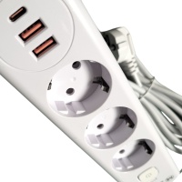 Сетевой удлинитель 5 м, 3 розетки, 2 USB порта, Type C, "MAXIMUM"(Максимум)МХ 12493 оптом